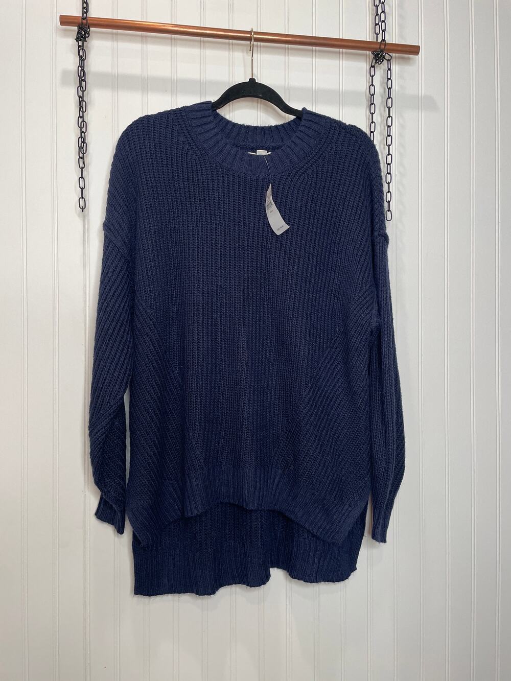 NWT American Eagle Navy Blue Oversized Dreamspun Crew Neck Sweater Size S